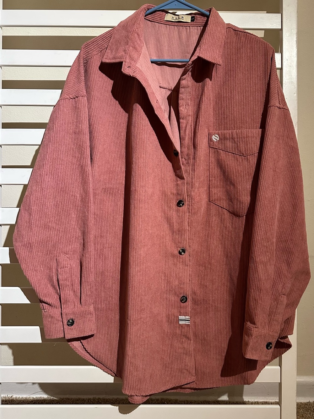 SLR Women’s L Dusty Rose Corduroy Button Down Shirt